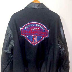 Vintage 2004 Boston Red Sox Leather+Wool World Series Champions Jacket~L/XL?EUC!